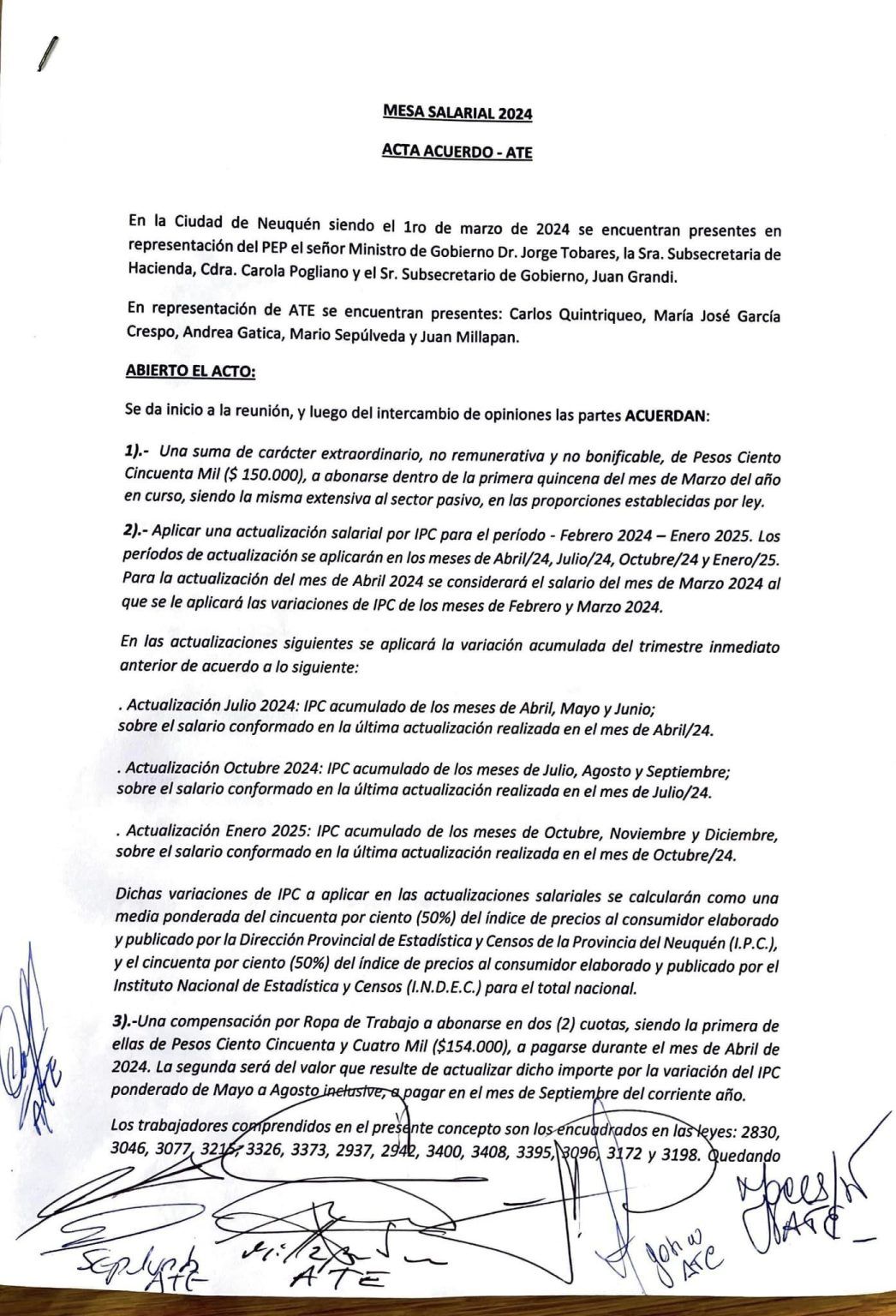 Aumento salarial para estatales provinciales - ATE